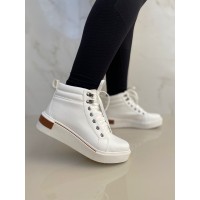 Bota Feminina Cano Curto C/Cadarço BRANCO - Bota - Levit Calçados