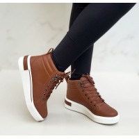 Bota Feminina Cano Curto C/Cadarço Caramelo