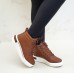 Bota Feminina Cano Curto C/Cadarço Caramelo - Bota - Levit Calçados
