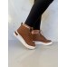 Bota Feminina Cano Curto C/Cadarço Caramelo C/Pêlo - Bota - Levit Calçados
