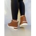 Bota Feminina Cano Curto C/Cadarço Caramelo C/Pêlo - Bota - Levit Calçados