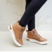 Bota Feminina Cano Curto C/Cadarço Nude - Bota - Levit Calçados