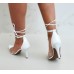     Sapato Scarpin Feminino Salto Fino C/Vinil Branco -  - Levit Calçados