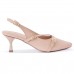 Scarpin Slingback Napa Salto Fino Bico Fino Detalhe Fivela  Nude - Scarpin SS - Levit Calçados